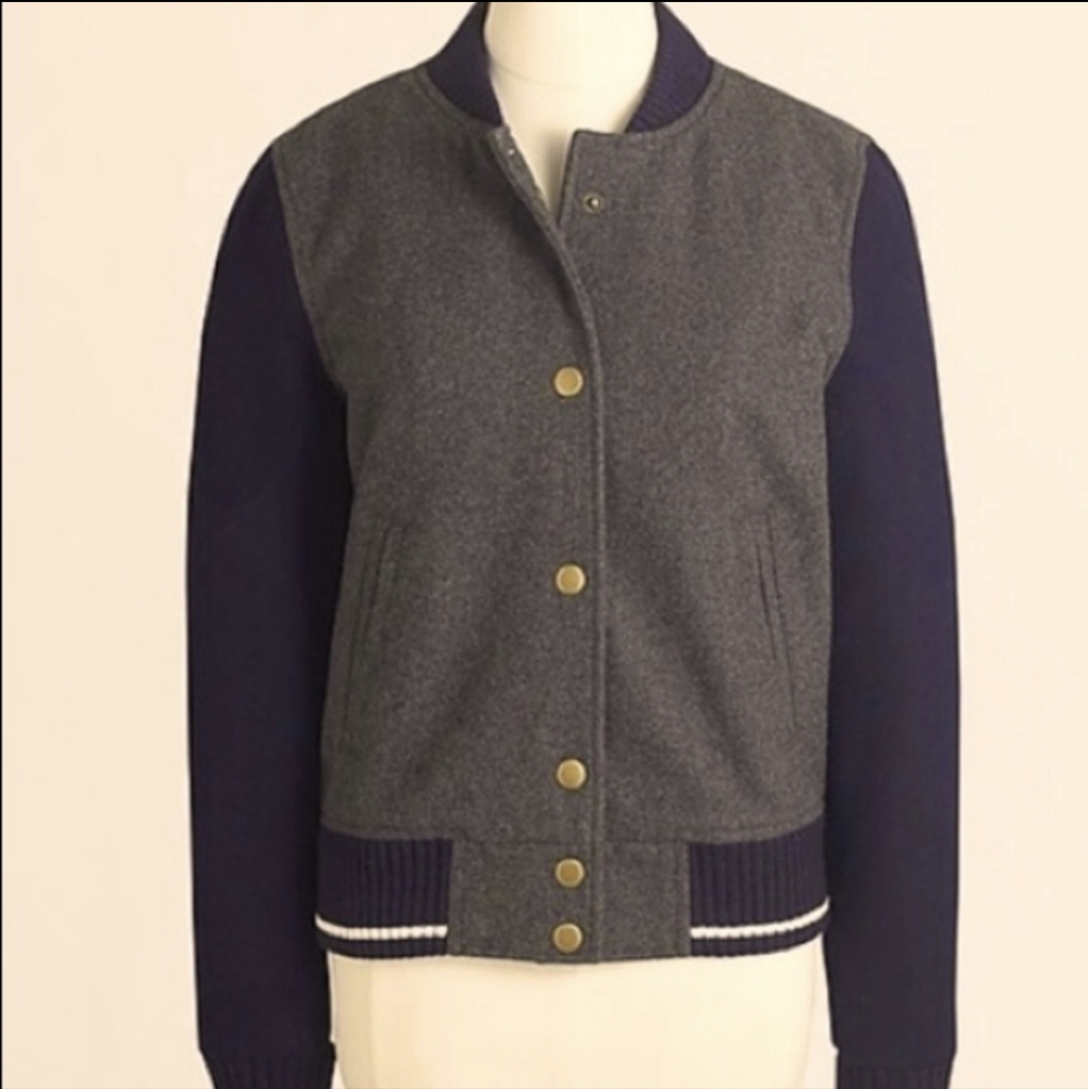 J. Crew Wool varsity bomber jacket